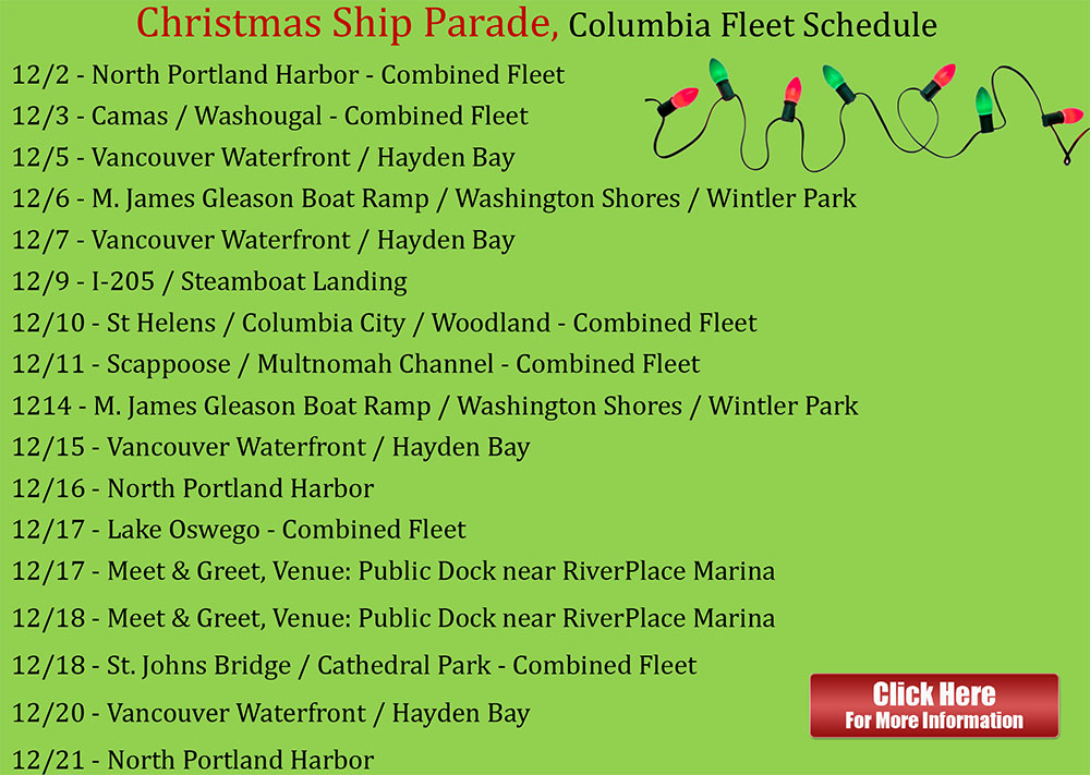 Christmas Ship Schedule